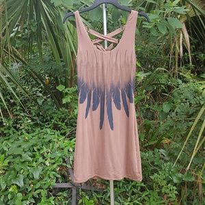 Sky dress with feather design